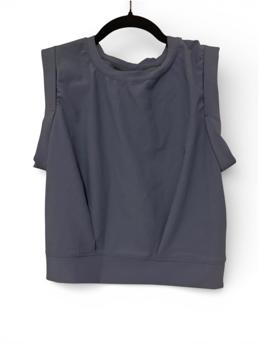NWOT HALARA Light Blue Ribbed Sleeveless Crew Tank